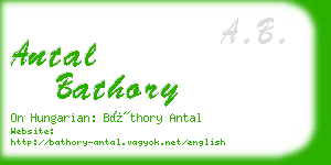 antal bathory business card